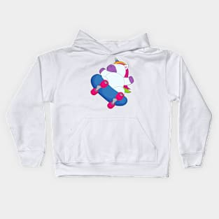 Unicorn Skater Skateboard Kids Hoodie